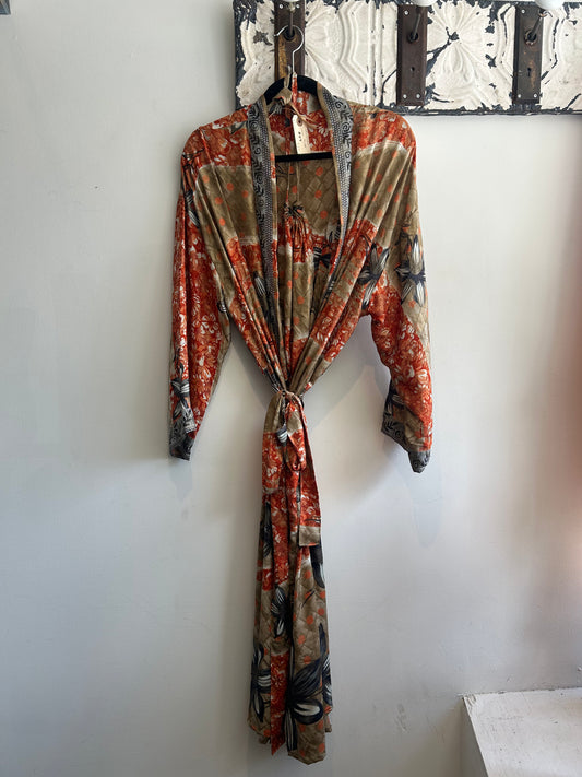 Upcycled Sari Robe - Long #S7