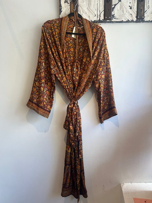 Upcycled Sari Robe - Long #A9