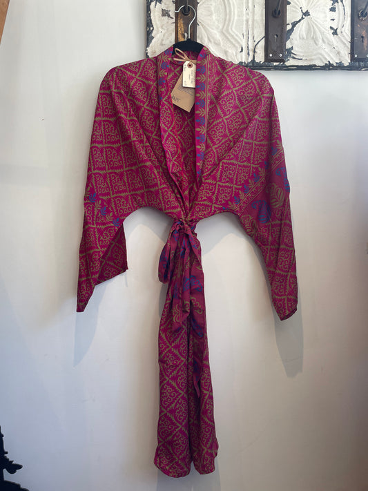Upcycled Sari Robe - Short #N5