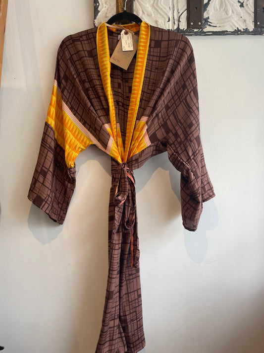 Upcycled Sari Robe - Short #N70