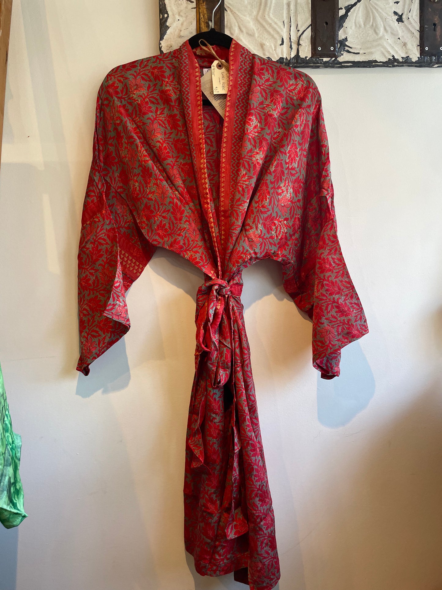 Upcycled Sari Robe - Short #D12