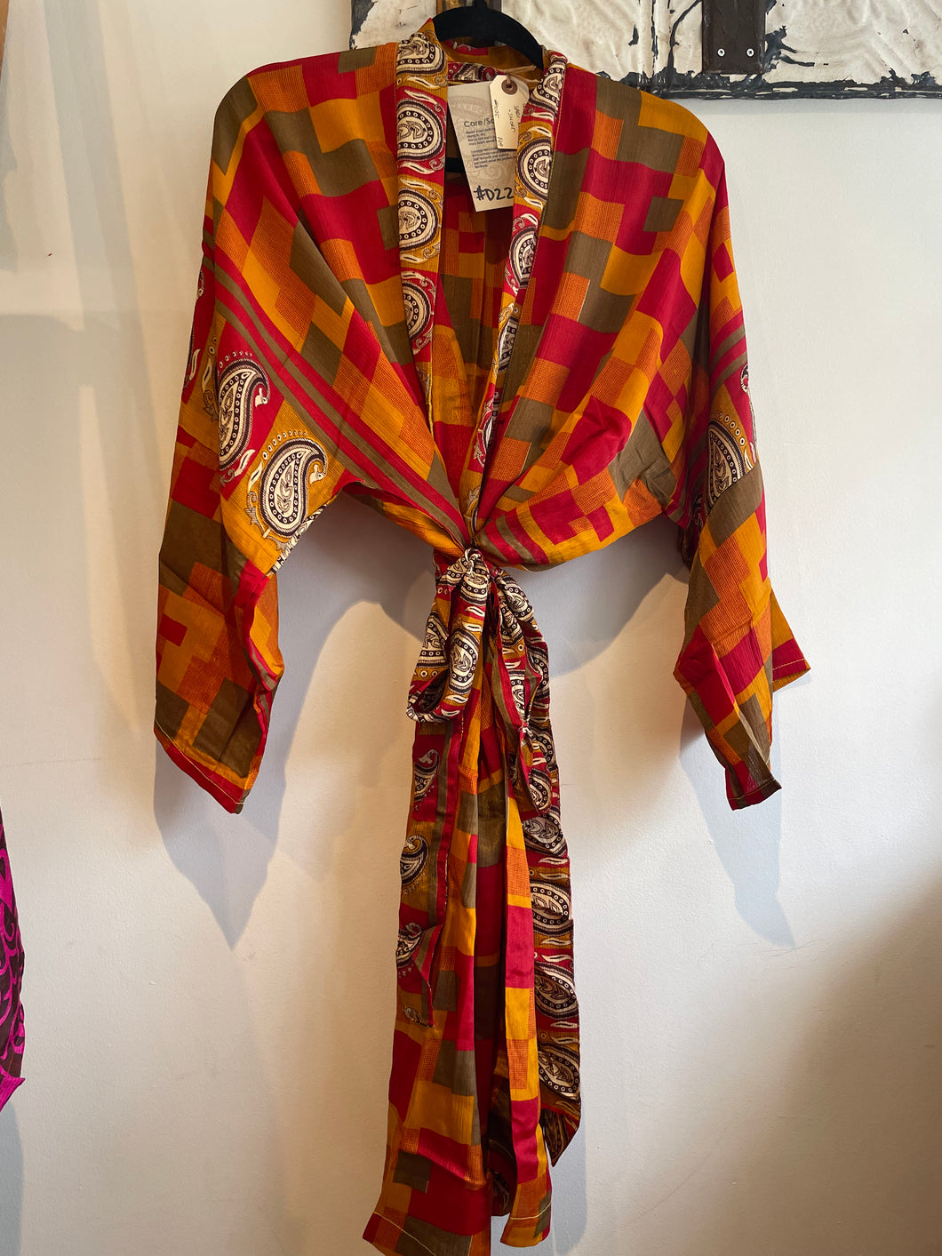 Upcycled Sari Robe - Short #D22