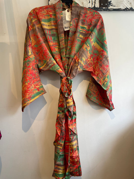 Upcycled Sari Robe - Short #D24
