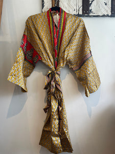 Upcycled Sari Robe - Short #D33