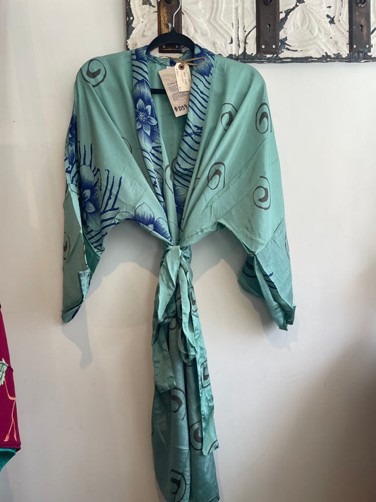 Upcycled Sari Robe - Short #D39