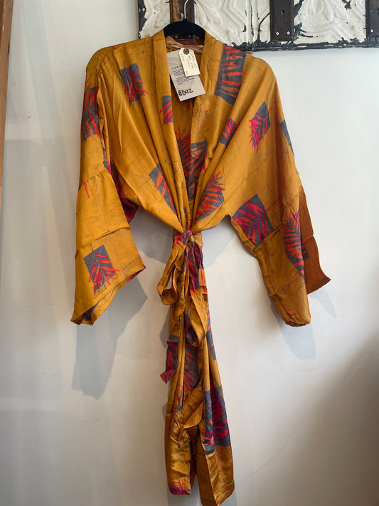 Upcycled Sari Robe - Short #D42
