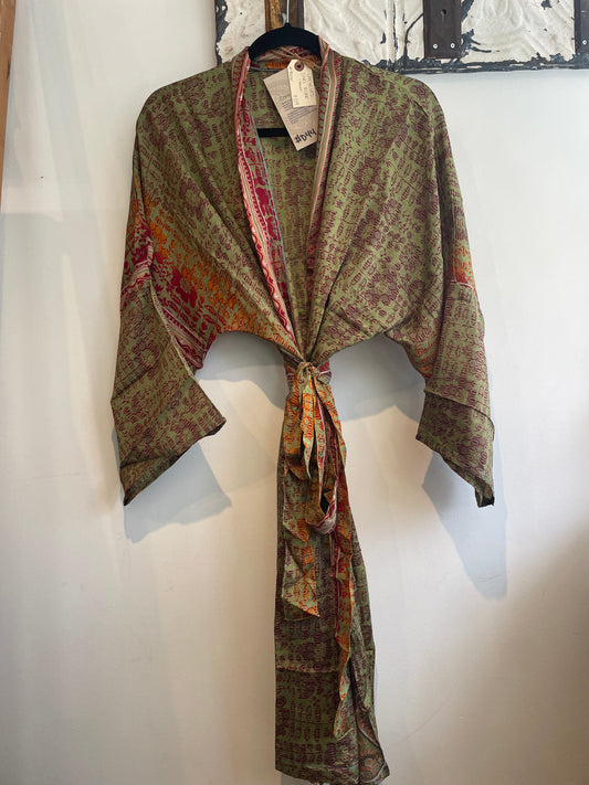 Upcycled Sari Robe - Short #D44