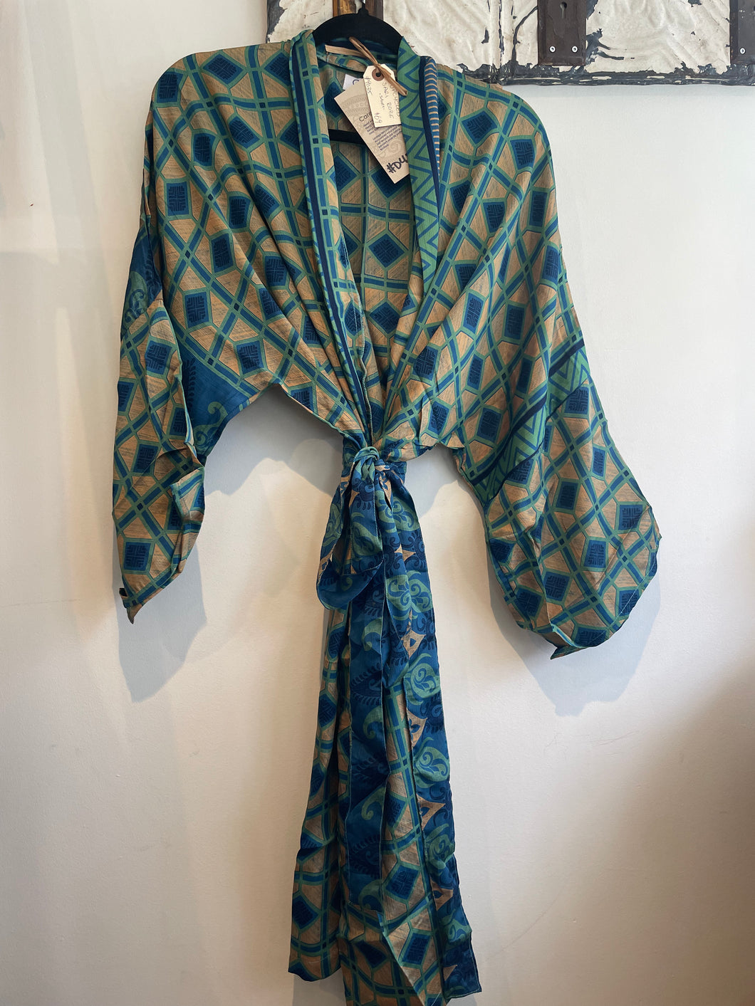 Upcycled Sari Robe - Short #D48