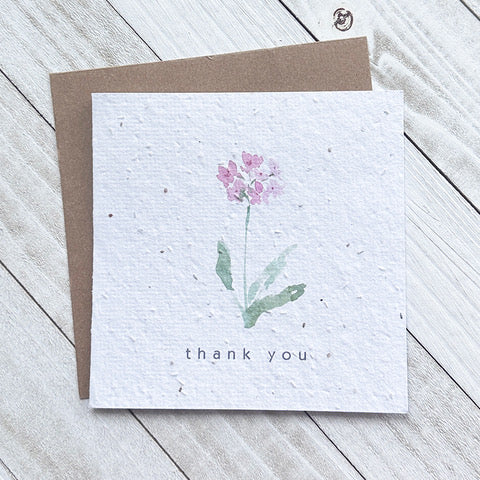 Okku Plantable Card - Thank You Pink Flower