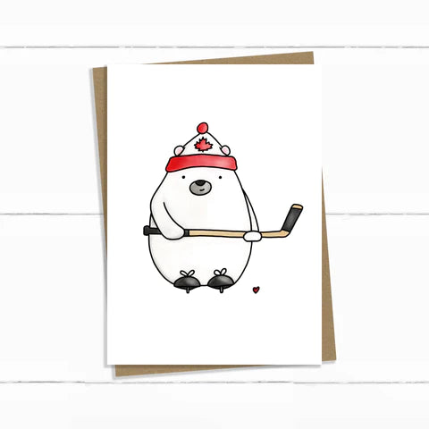 Baun Bon Card - Hockey Bear