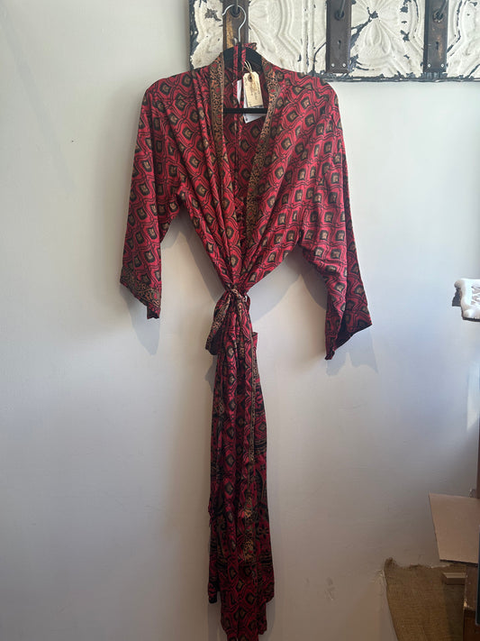 Upcycled Sari Robe - Long #C7