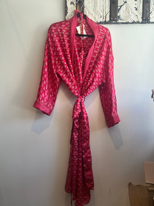 Upcycled Sari Robe - Long #C8