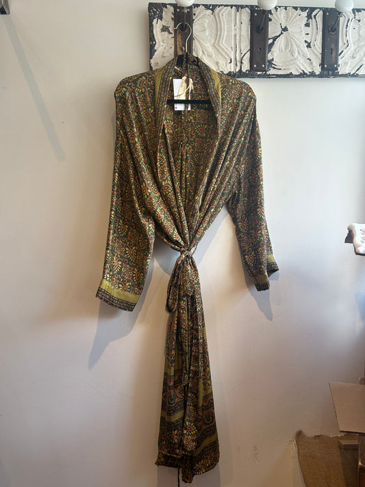 Upcycled Sari Robe - Long #C16