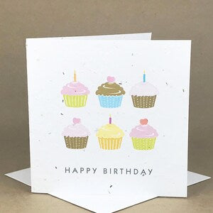 Okku Plantable Card - Birthday Cupcakes