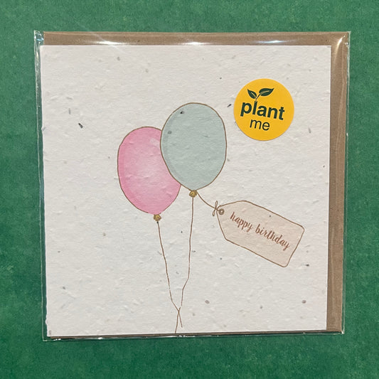 Okku Plantable Cards - Pink & Blue Balloons