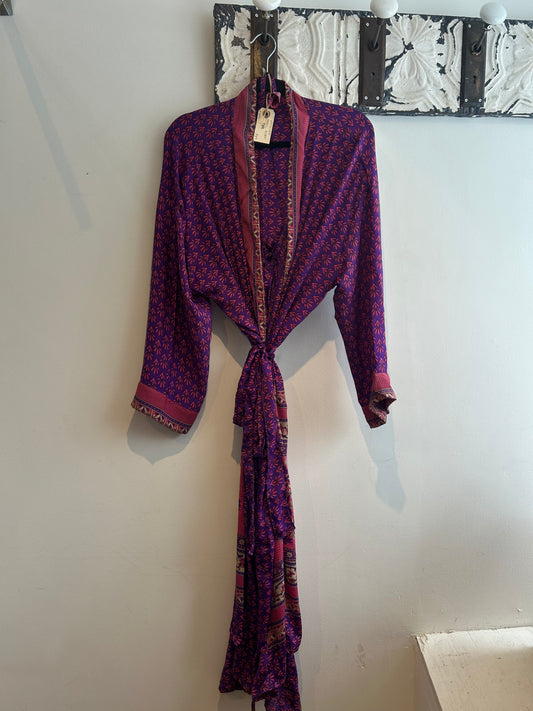 Upcycled Sari Robe - Long #V2