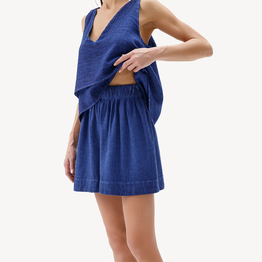 Pokoloko Linen-Cotton Relaxed Shorts