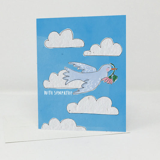 Jill & Jack Paper Plantable Card - With Sympathy Bird