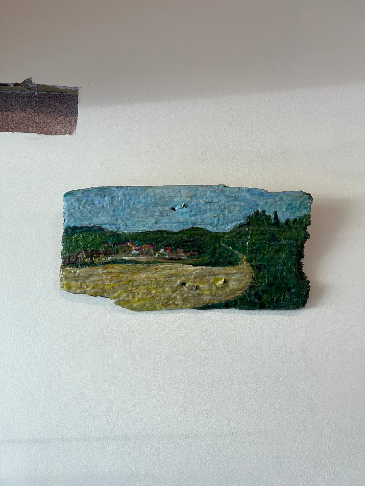 Leslie Becker Encaustic Beeswax Wood Painting