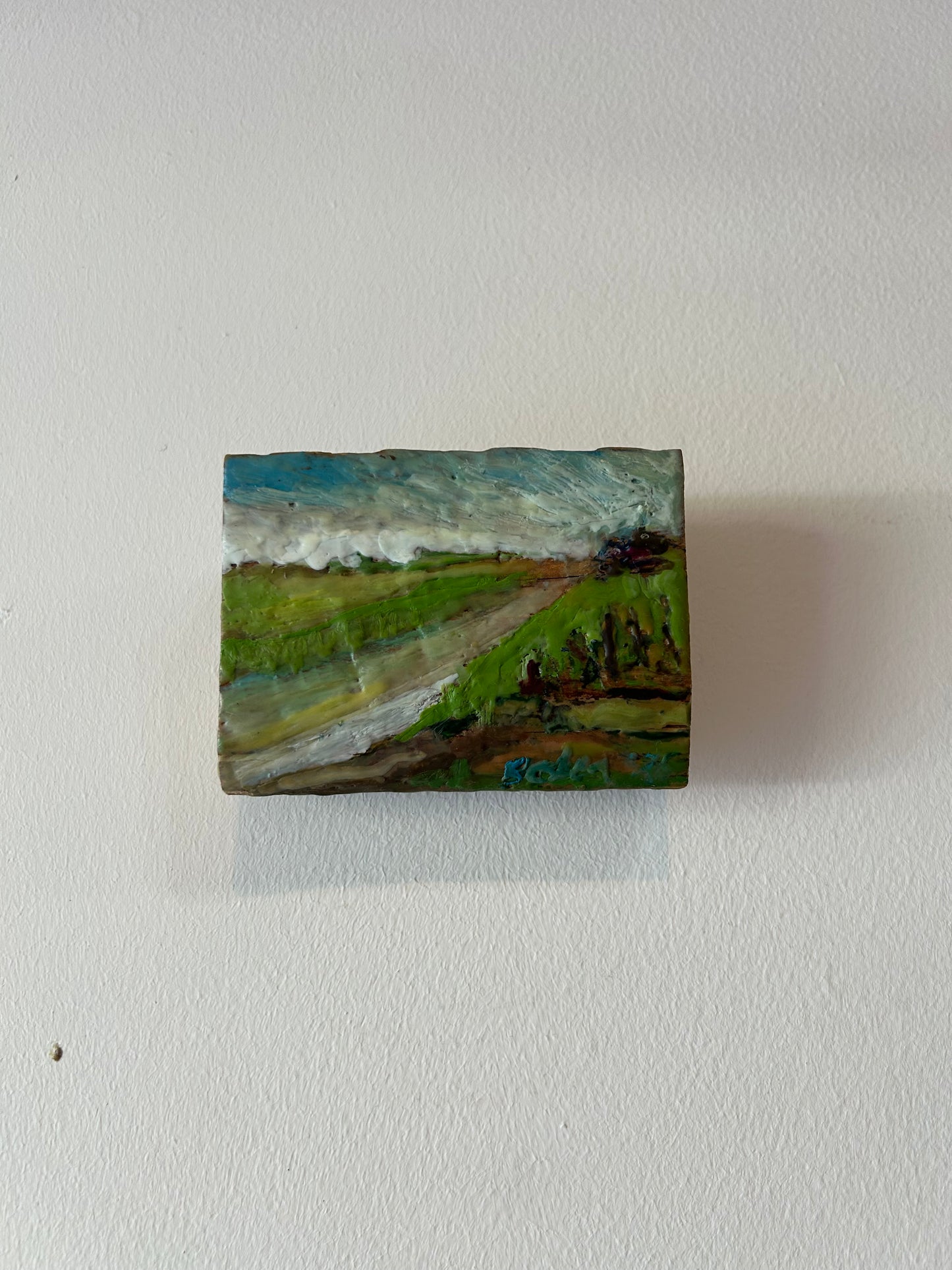Leslie Becker Encaustic Beeswax Wood Painting