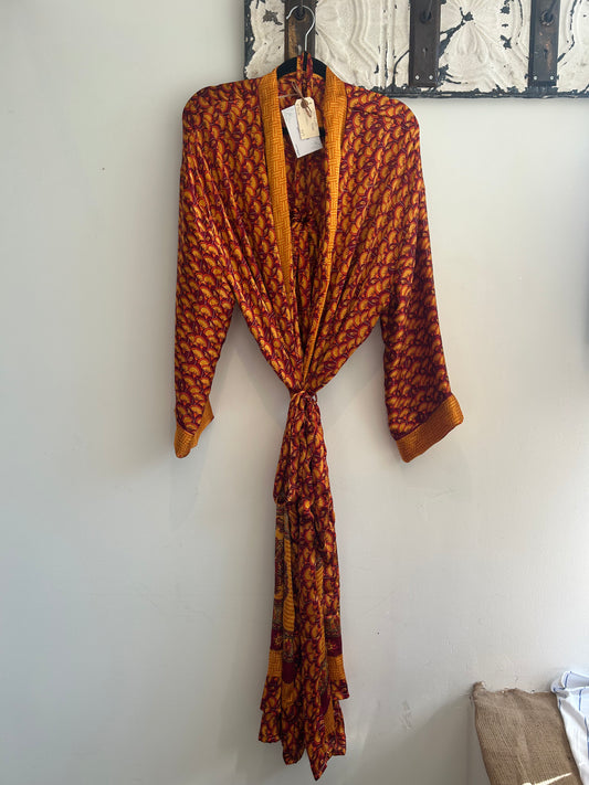 Upcycled Sari Robe - Long #S12