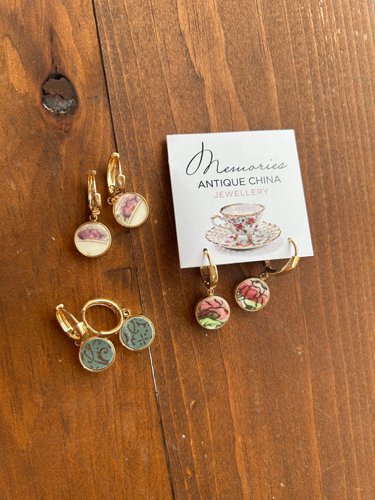 Upcycled Antique China Earrings