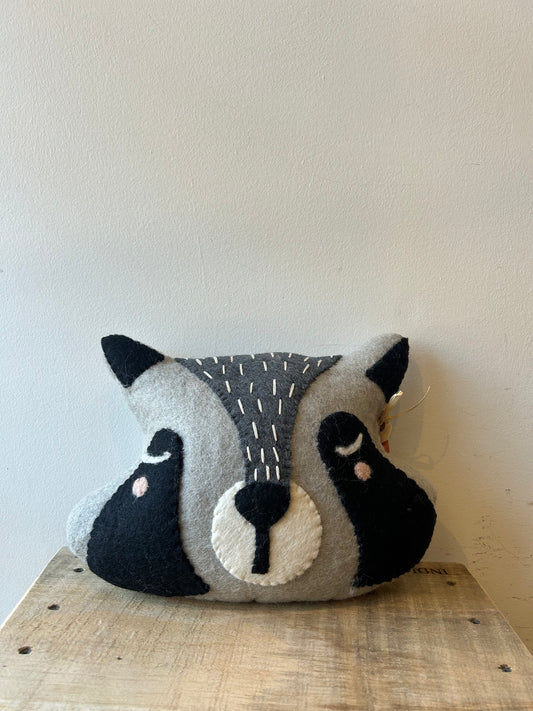 Handmade Raccoon Pillow