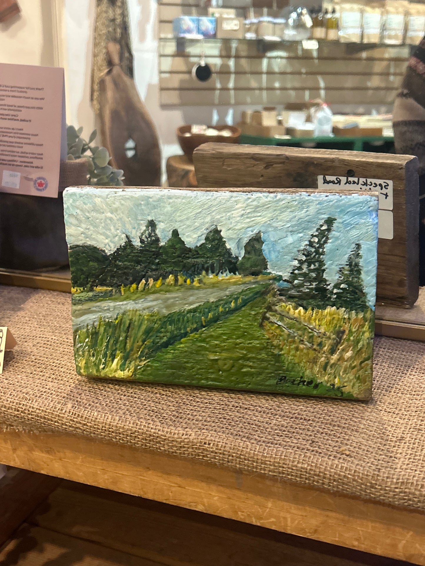 Leslie Becker Encaustic Beeswax Wood Painting