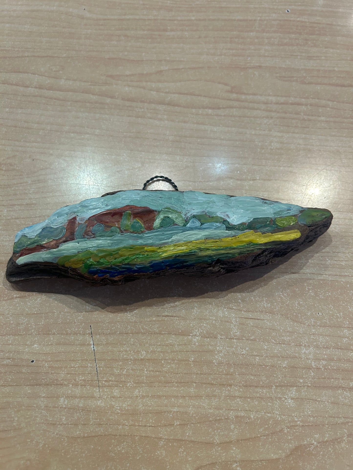 Leslie Becker Encaustic Beeswax Wood Painting