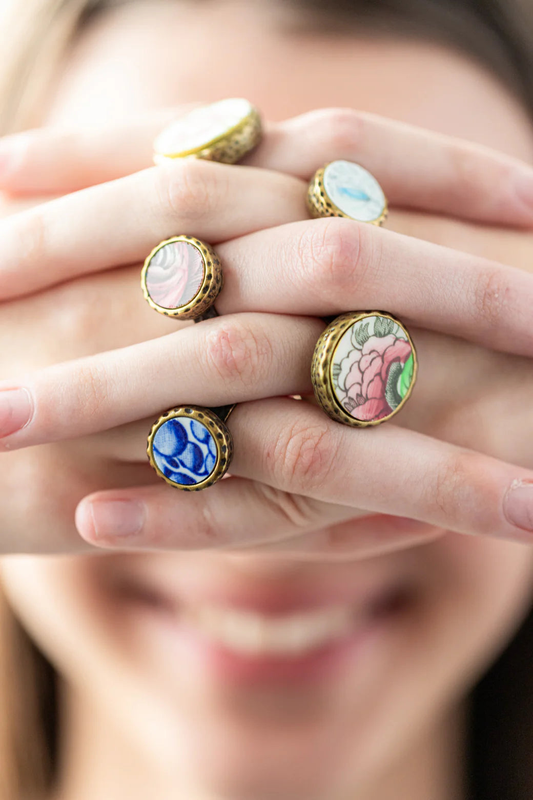 Upcycled Antique China Ring