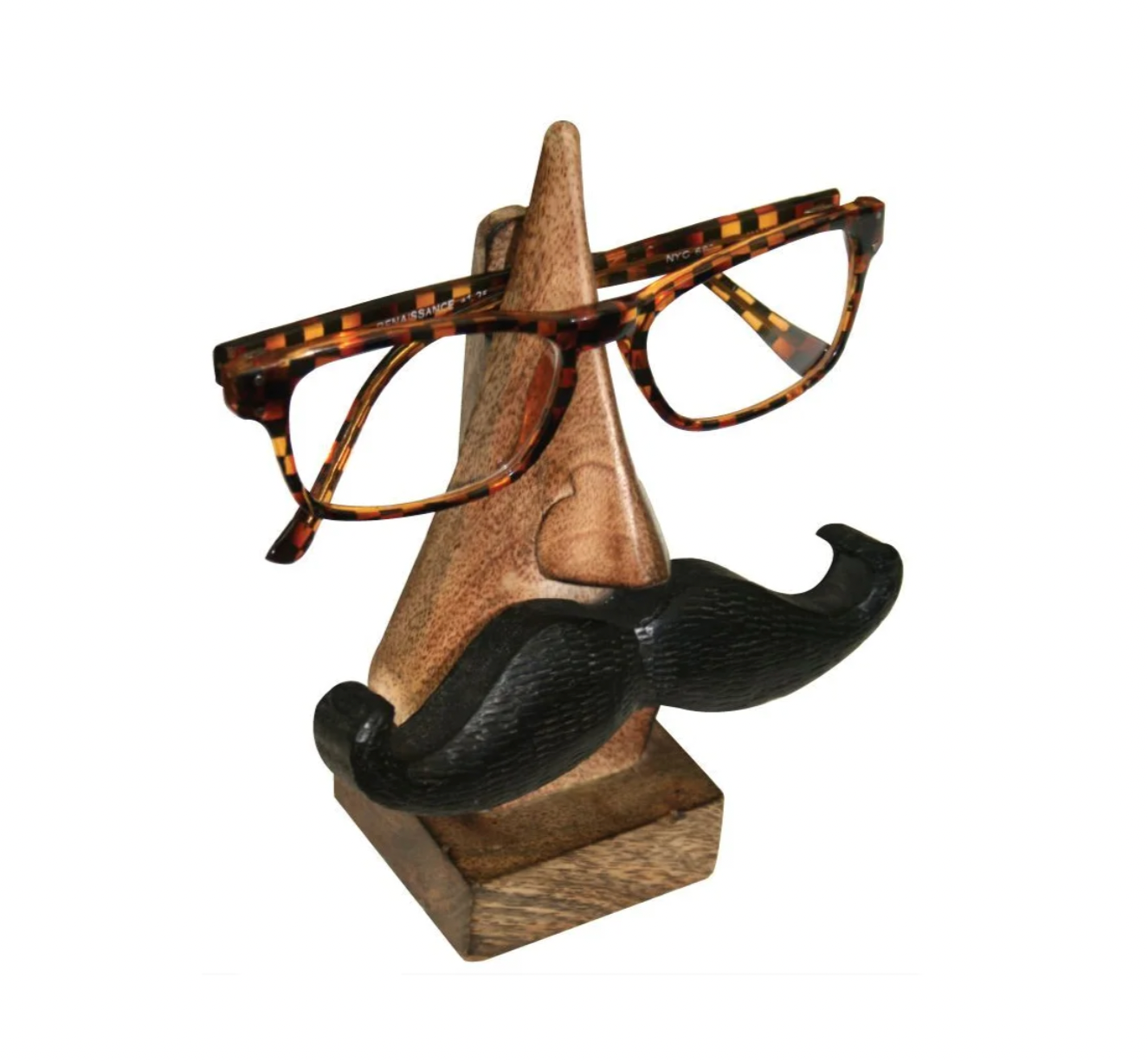 Jafsons Mango Wood Eyeglass Holder - Mr. Moustache