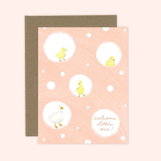 Almeida Illustrations Card - Welcome Little One Ducklings