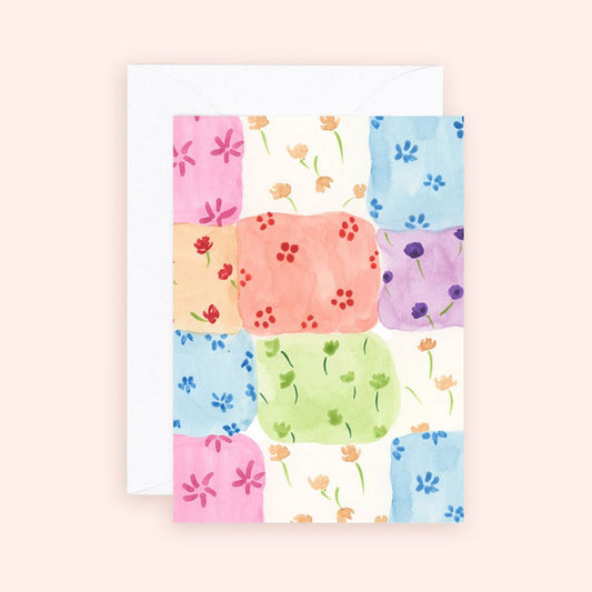 Almeida Illustrations Mini Card - Floral Patchwork