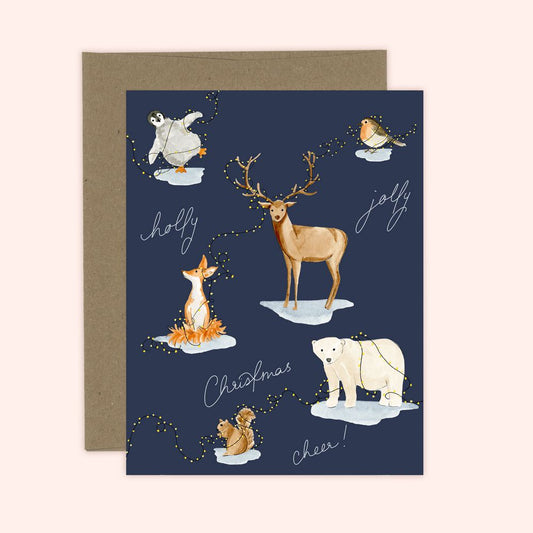 Almeida Illustrations Card - Holly Jolly Animals