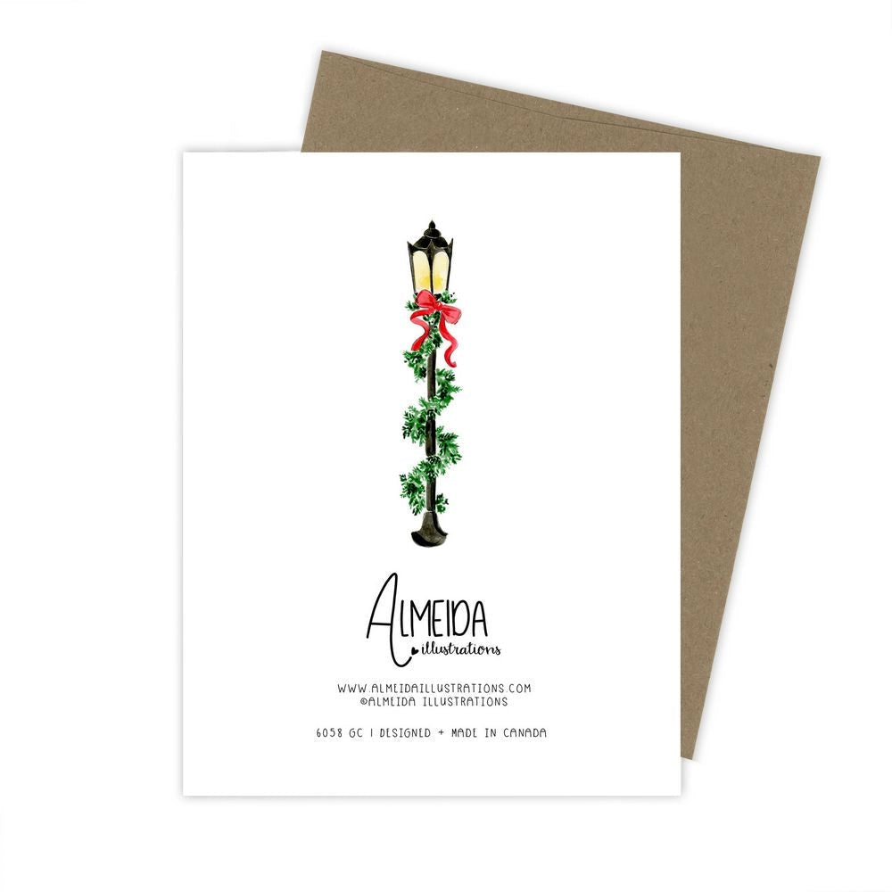 Almeida Illustrations Card - Christmas Lamp Post