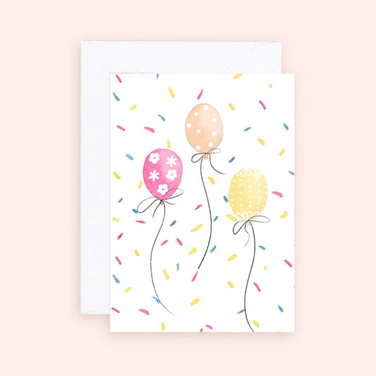Almeida Illustrations Mini Card - Birthday Balloons