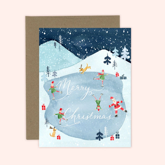 Almeida Illustrations Card - Santa's Ice Rink
