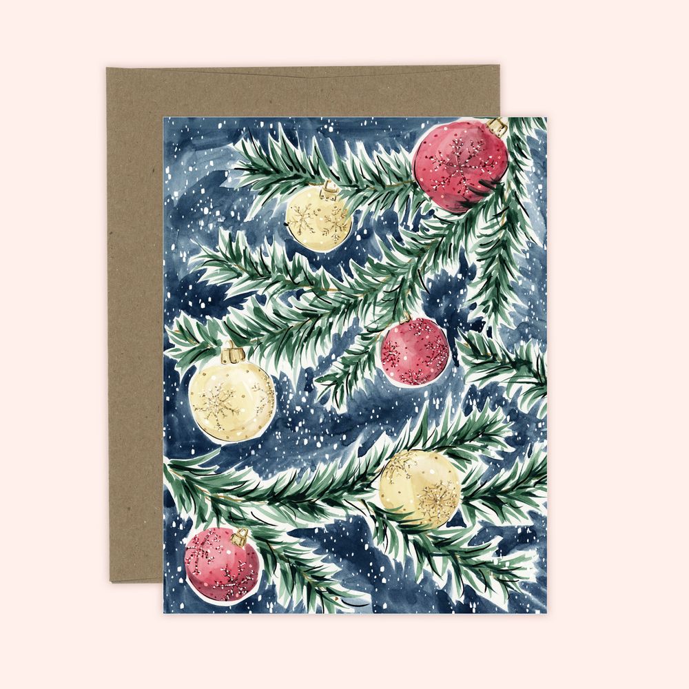 Almeida Illustrations Card - Christmas Ornaments