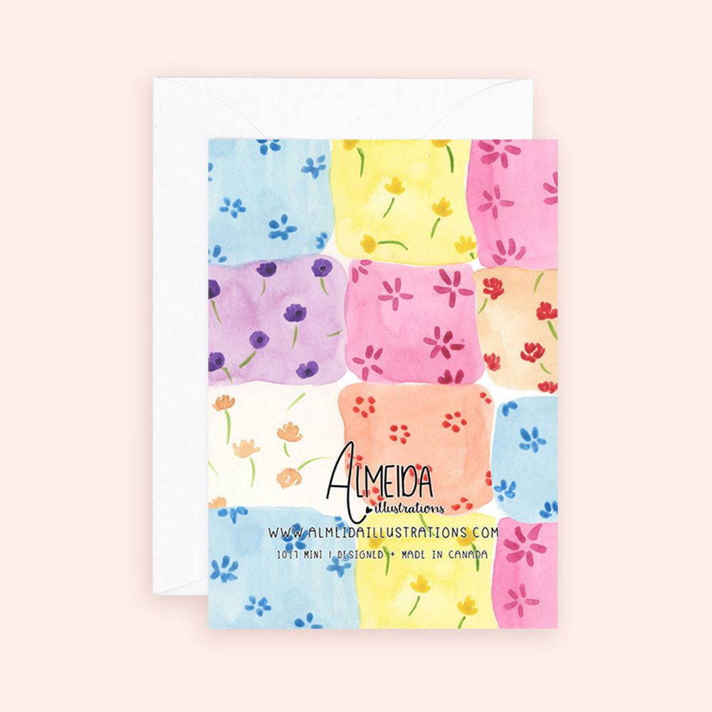 Almeida Illustrations Mini Card - Floral Patchwork
