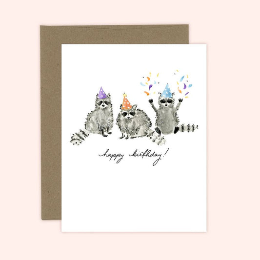 Almeida Illustrations Card - Raccoon Birthday