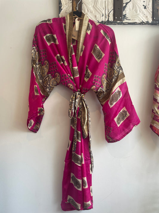 Upcycled Sari Robe - Short #B66