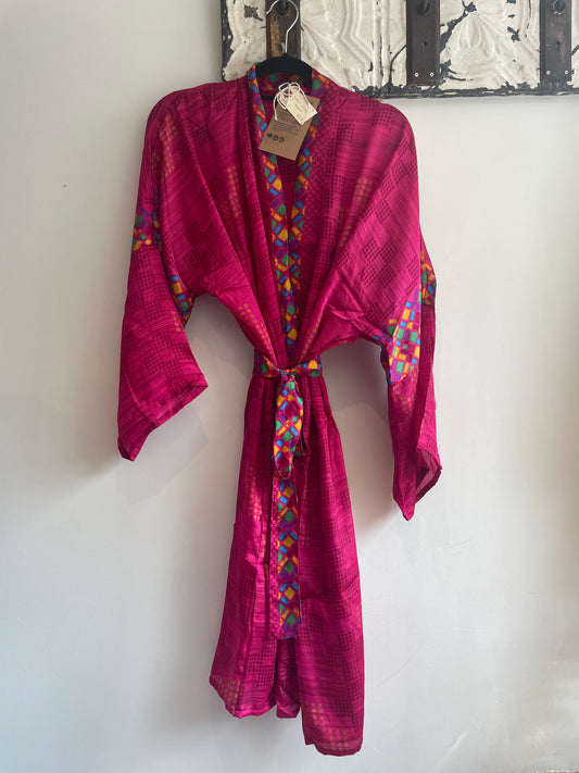 Upcycled Sari Robe - Short #B3
