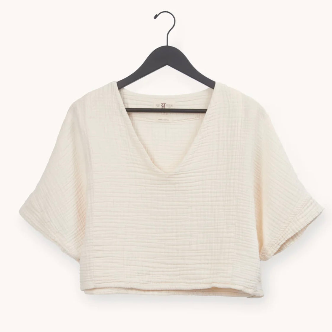 COTTON AND MODAL CROP TOP - White