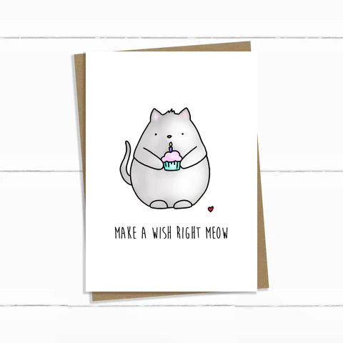 Baun Bon Cards - Make a Wish Right Meow Cat