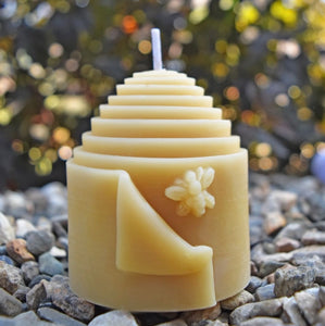 3x2.5" Peek-a-Bee Pillar Beeswax Candle