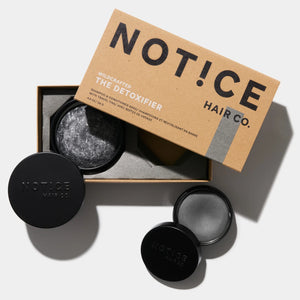 Notice Hair Co. Travel Set - The Detoxifier - Shampoo & Conditioner Bar (with tins)