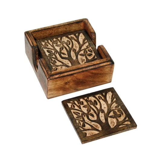 Jafsons Mango Wood Coaster Set