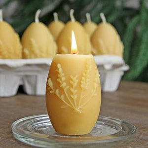 Lavender Egg Beeswax Candle