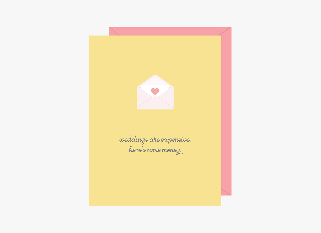 Halifax Paper Hearts Card - Weddings Are Expensive