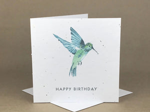 Okku Plantable Card - Birthday Green Hummingbird